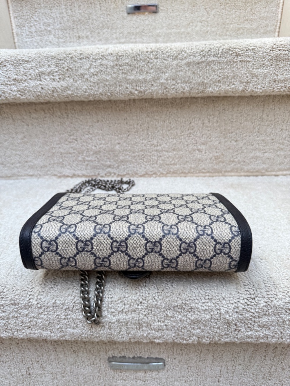 Gucci GG Supreme Monogram Mini Dionysus Chain Wallet in Navy - Picture 8 of 11